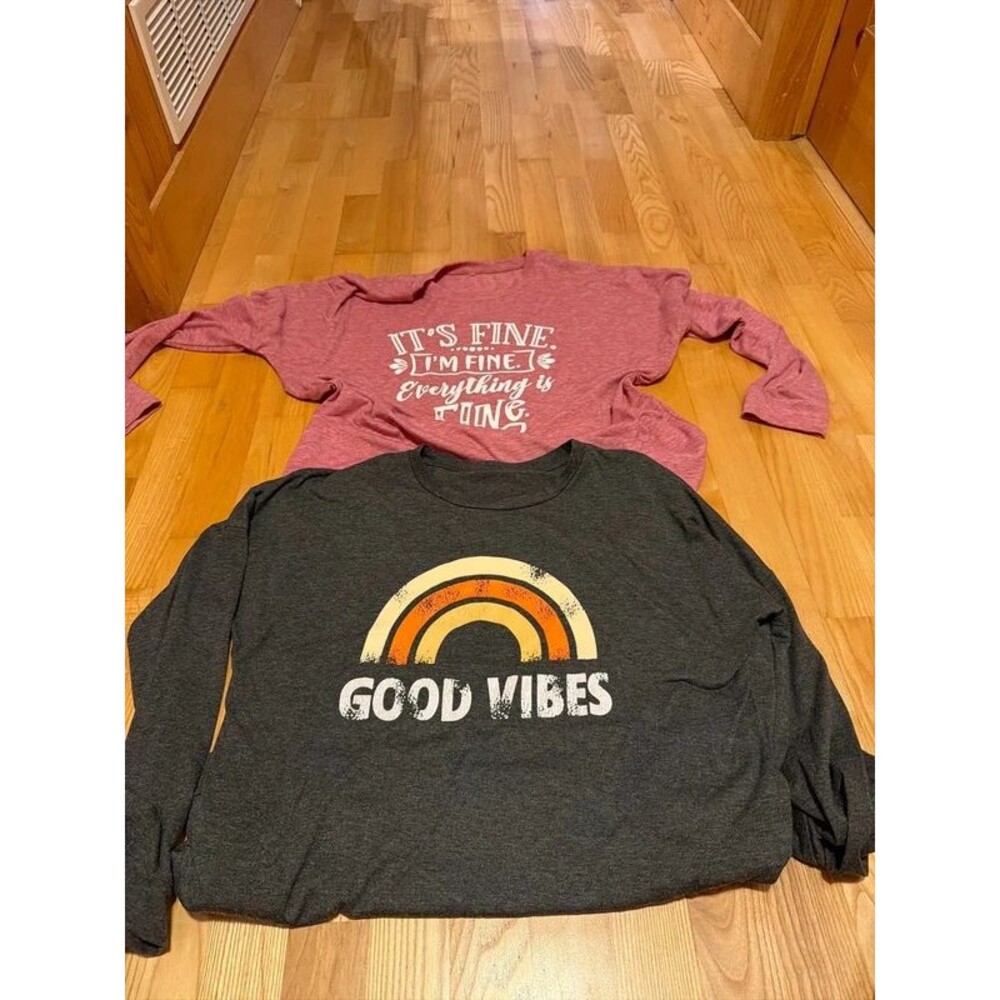 Women’s Shirts - Long Sleeved T-Shirts - Size Large - with Pockets